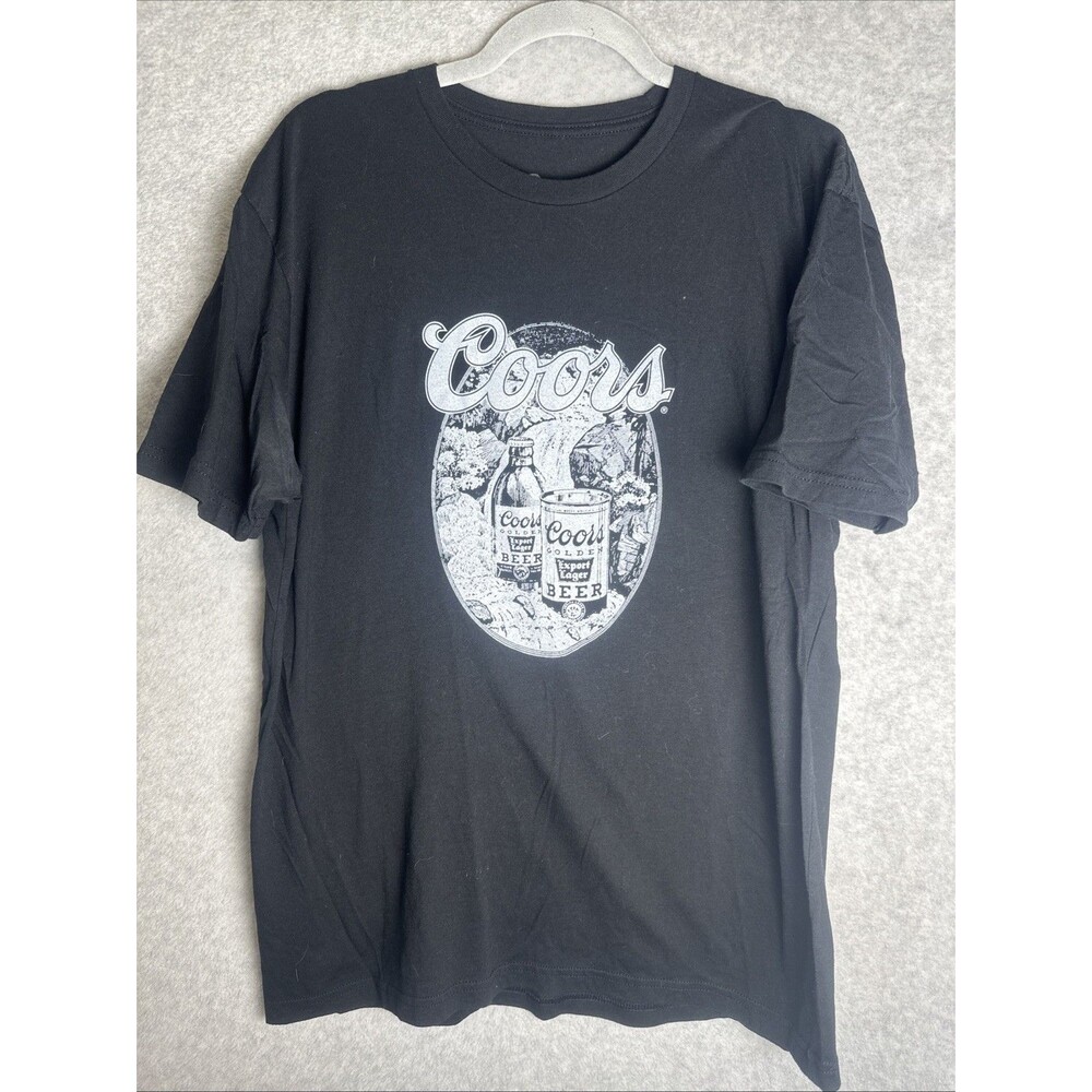 COORS Golden Lager Beer Can & Bottle T Shirt Men's Size XL Black/White
